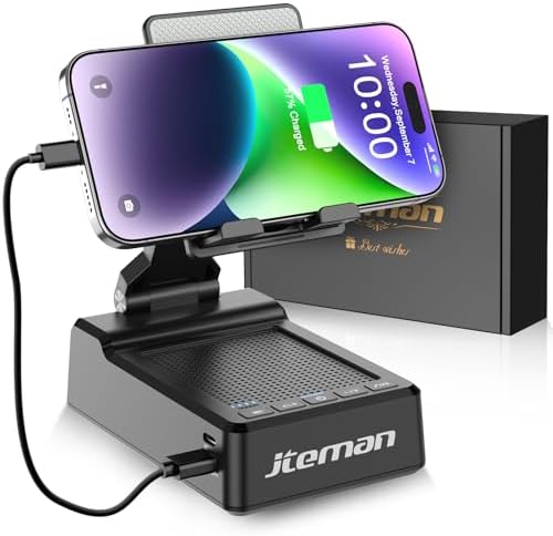 Gifts for Men Women,Adjustable Cell Phone Stand with Bluetooth Speaker and Charging Function,Cool Tech Gadgets Gift Idea for Dad Mom Birthday