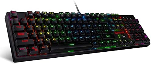 Redragon K582 RGB Mechanical Gaming Keyboard, 100% 104 Keys Standard Layout Gaming Keyboard with Double-Shot ABS Keycaps, Dynamic 16.8M RGB Backlit & Linear Red Switch, Redefine Software Supported