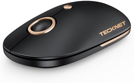 TECKNET Computer Mouse - Silent Wireless 4800 DPI Ambidextrous Cordless Travel Mouse for Laptop Computer, 2.4G USB-A Portable for PC MacBook Chromebook